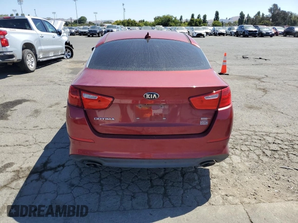 2014 Kia Optima LX with VIN 5XXGM4A76EG331211, listed as a Copart auction lot 61505605 with 152,275 mi miles and Salvage title. Bid and sale history available at DreamBid. Image 6.
