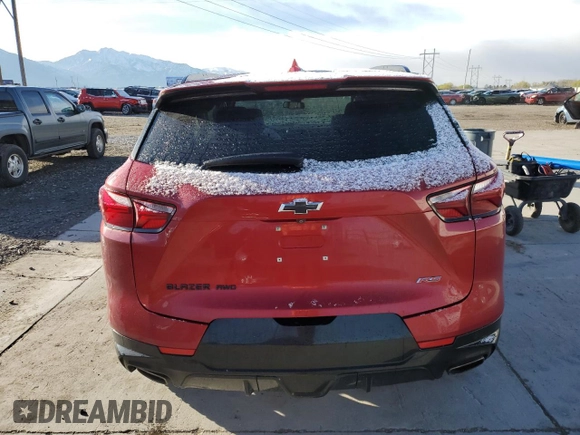 2021 Chevrolet Blazer RS with VIN 3GNKBKRS4MS534871, listed as a Copart auction lot 51382725 with 45,397 mi miles and Salvage title. Bid and sale history available at DreamBid. Image 6.
