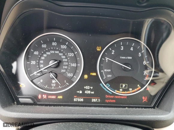 2016 BMW X1 xDrive28i with VIN WBXHT3C3XGP887421, listed as a Copart auction lot 53167135 with 67,506 mi miles and Salvage Title. Bid and sale history available at carsss.com. Image 9.