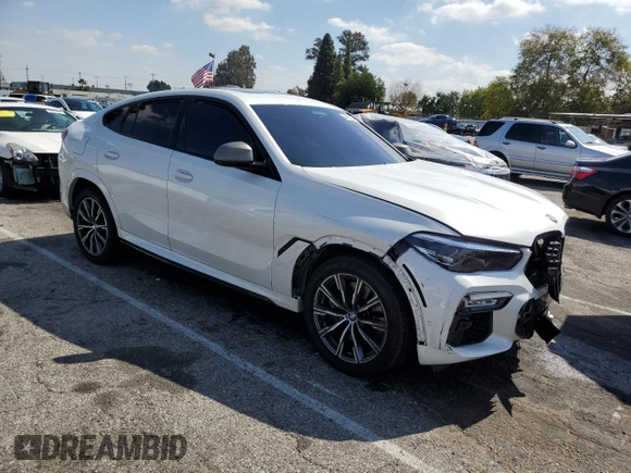 2020 BMW X6 M50i with VIN 5UXCY8C09L9C75612, listed as a Copart auction lot 44581364 with 0 mi miles. Bid and sale history available at carsss.com. Image 4.