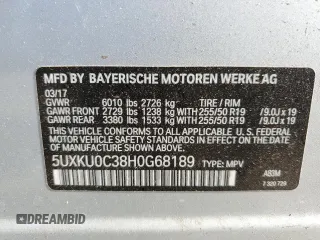 2017 BMW X6 sDrive35i z VIN 5UXKU0C38H0G68189, wystawiony jako Copart lot #52088965 z przebiegiem 71 360 mil mil oraz Szkoda całkowita • Salvage title. Historia ofert i sprzedaży dostępna na DreamBid. Obrazek 14.