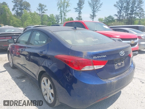 2013 Hyundai Elantra GLS with VIN KMHDH4AE1DU876596, listed as a IAAI auction lot 42080466 with 86,677 mi miles and . Bid and sale history available at DreamBid. Image 3.