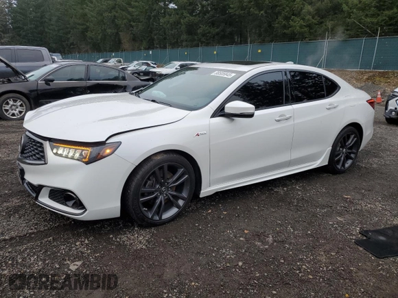 2020 Acura TLX w/A-Spec Pkg with VIN 19UUB3F61LA002834, listed as a Copart auction lot 88505845 with 66,285 mi miles and Salvage Title. Bid and sale history available at carsss.com. Image 1.