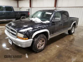 2003 Dodge Dakota SLT with VIN 1D7HL48N33S346561, listed as a Copart auction lot 87316774 with 184,443 mi miles and Salvage Title. Bid and sale history available at carsss.com. Image 1.