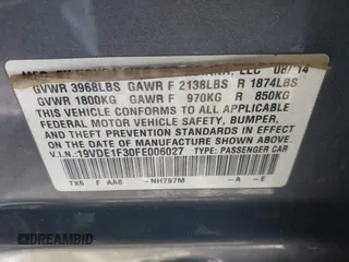 2015 Acura ILX with VIN 19VDE1F30FE006027, listed as a IAAI auction lot 41556706 with 1 mi miles. Bid and sale history available at carsss.com. Image 9.