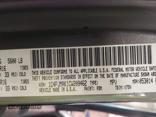 2012 Jeep Liberty Sport with VIN 1C4PJMAK1CW209462, listed as a IAAI auction lot 42686418 with 157,595 mi miles and . Bid and sale history available at DreamBid. Image 9.