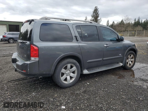 2009 Nissan Armada SE z VIN 5N1BA08D09N604043, wystawiony jako Copart lot #46001675 z przebiegiem 205 996 mil mil oraz Szkoda całkowita • Salvage title. Historia ofert i sprzedaży dostępna na DreamBid. Obrazek 3.