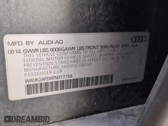 2015 Audi S8 с VIN WAUK2AFDXFN017156, выставлен на аукционе Copart как лот 50602605 с пробегом 100 224 миль миль и Списание • Salvage title. История ставок и продаж доступна на DreamBid. Изображение 13.
