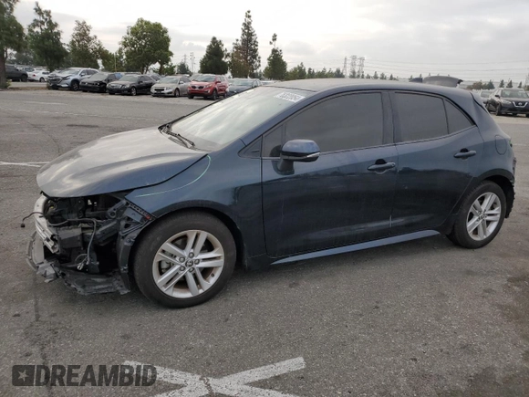 2019 Toyota Corolla Hatchback SE with VIN JTNK4RBE4K3064176, listed as a Copart auction lot 76322054 with 44,187 mi miles and Salvage Title. Bid and sale history available at carsss.com. Image 1.