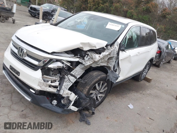 2019 Honda Pilot EX-L with VIN 5FNYF6H59KB075577, listed as a IAAI auction lot 41863841 with 102,242 mi miles and . Bid and sale history available at carsss.com. Image 2.
