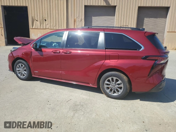 2021 Toyota Sienna LE with VIN 5TDKRKEC4MS069838, listed as a Copart auction lot 88306665 with 91,427 mi miles and Salvage Title. Bid and sale history available at carsss.com. Image 2.