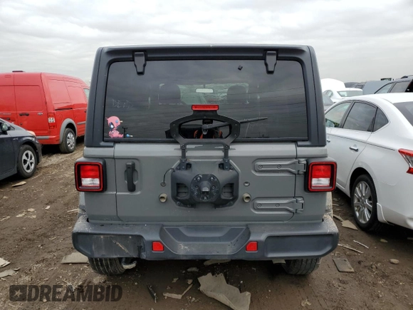 2021 Jeep Wrangler Unlimited Sahara High Altitude with VIN 1C4HJXEG3MW614509, listed as a Copart auction lot 80878533 with 45,660 mi miles and Clean title. Bid and sale history available at DreamBid. Image 6.