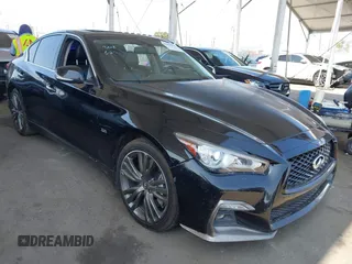 2018 Infiniti Q50 Luxe with VIN JN1EV7AP9JM353684, listed as a IAAI auction lot 42444432 with 85,036 mi miles and . Bid and sale history available at DreamBid. Image 1.