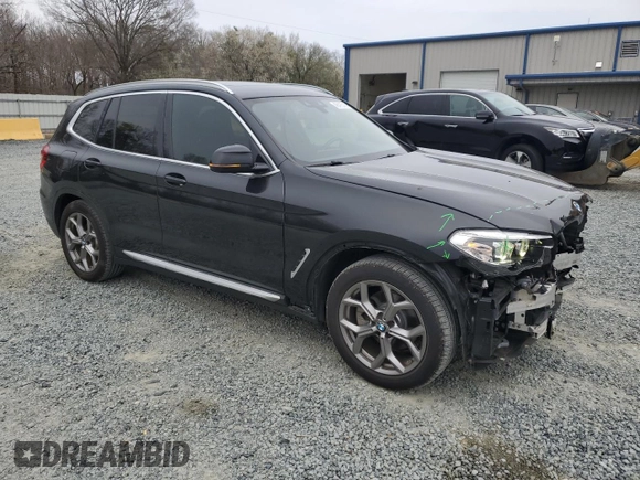 2020 BMW X3 sDrive30i with VIN 5UXTY3C09L9C69649, listed as a Copart auction lot 48416745 with 28,469 mi miles and Salvage Title. Bid and sale history available at carsss.com. Image 4.