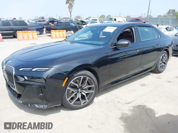 2023 BMW 7 Series 740i with VIN WBA23EH02PCM14257, listed as a IAAI auction lot 42408167 with Not provided miles and . Bid and sale history available at DreamBid. Image 2.