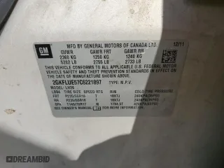 2012 GMC Terrain SLT-1 with VIN 2GKFLUE57C6221897, listed as a Copart auction lot 48465855 with 203,741 mi miles and Salvage Title. Bid and sale history available at carsss.com. Image 13.