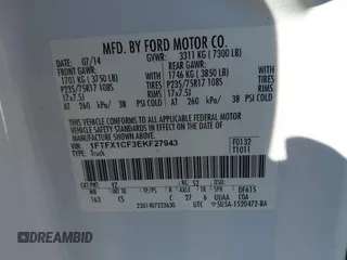 2014 Ford F-150 XL with VIN 1FTFX1CF3EKF27943, listed as a IAAI auction lot 41735025 with 248,005 mi miles. Bid and sale history available at carsss.com. Image 9.