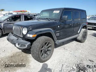 2022 Jeep Wrangler Unlimited Sahara Altitude with VIN 1C4HJXEG9NW191002, listed as a Copart auction lot 58635414 with 21,301 mi miles and Salvage Title. Bid and sale history available at DreamBid. Image 1.