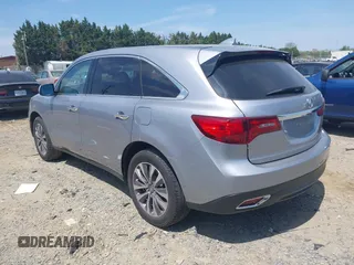 2016 Acura MDX w/Tech with VIN 5FRYD4H41GB048803, listed as a IAAI auction lot 42066482 with 105,435 mi miles. Bid and sale history available at carsss.com. Image 3.