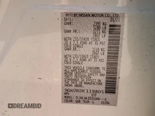 2023 Nissan Murano Platinum with VIN 5N1AZ2DS2PC119805, listed as a Copart auction lot 48507995 with Not Provided miles and Salvage Title. Bid and sale history available at carsss.com. Image 13.