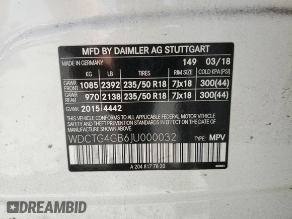 2018 Mercedes-Benz GLA 250 z VIN WDCTG4GB6JU000032, wystawiony jako Copart lot #71586914 z przebiegiem 75 776 mil mil oraz Szkoda całkowita • Salvage title. Historia ofert i sprzedaży dostępna na DreamBid. Obrazek 13.