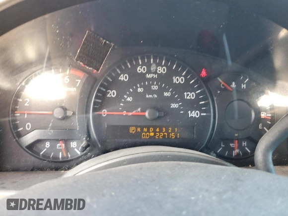 2005 Nissan Titan XE with VIN 1N6BA06A25N553228, listed as a Copart auction lot 47136205 with 227,151 mi miles and Salvage title. Bid and sale history available at DreamBid. Image 9.