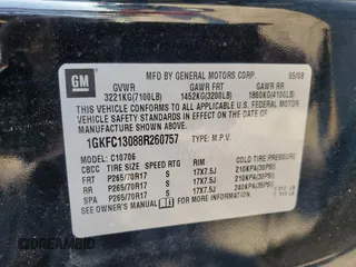 2008 GMC Yukon SLT w/4SB with VIN 1GKFC13088R260757, listed as a Copart auction lot 46363185 with 0 mi miles and Salvage Title. Bid and sale history available at carsss.com. Image 14.