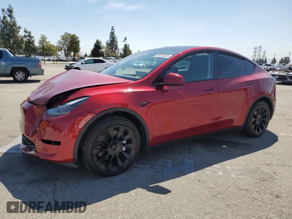 2024 Tesla Model Y Long Range with VIN 7SAYGAEE0RF016323, listed as a Copart auction lot 50253205 with 12,490 mi miles and Salvage title. Bid and sale history available at DreamBid. Image 1.