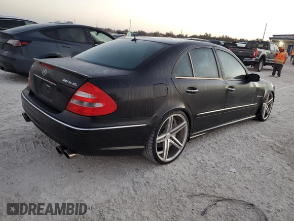 2005 Mercedes-Benz E-Class 5.5L AMG with VIN WDBUF76J05A675937, listed as a Copart auction lot 77349524 with 0 mi miles and Salvage Title. Bid and sale history available at carsss.com. Image 3.