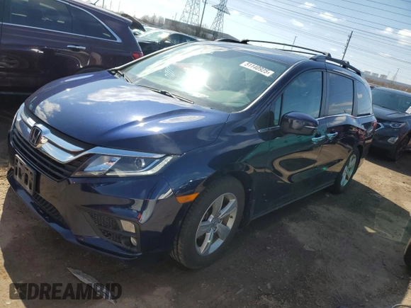 2020 Honda Odyssey EX-L with VIN 5FNRL6H7XLB044239, listed as a Copart auction lot 51140925 with 106,702 mi miles and Salvage Title. Bid and sale history available at carsss.com. Image 1.