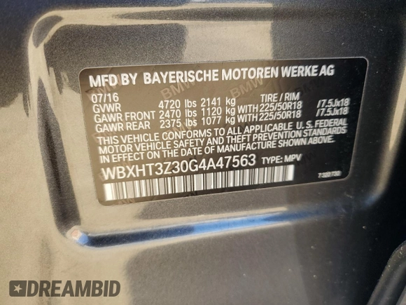 2016 BMW X1 xDrive28i z VIN WBXHT3Z30G4A47563, wystawiony jako Copart lot #50252555 z przebiegiem 99 975 mil mil oraz Szkoda całkowita • Salvage title. Historia ofert i sprzedaży dostępna na DreamBid. Obrazek 12.