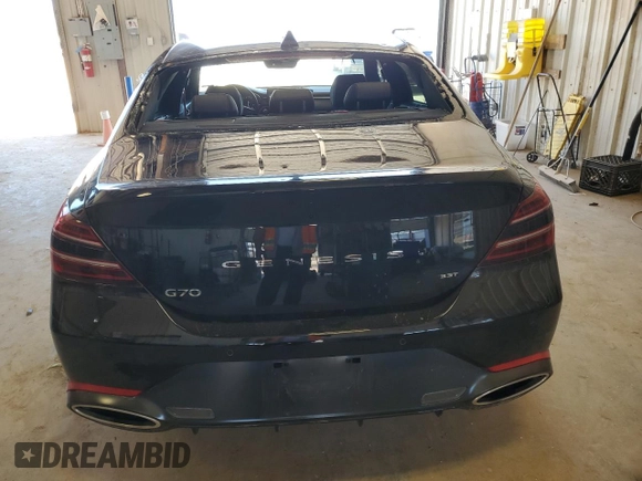 2023 Genesis G70 3.3T with VIN KMTG54TE5PU126762, listed as a Copart auction lot 59840044 with 9,048 mi miles and Clean Title. Bid and sale history available at carsss.com. Image 6.