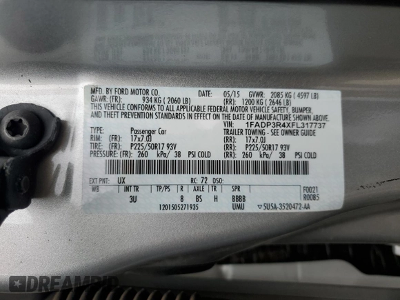 2015 Ford Focus Electric с VIN 1FADP3R4XFL317737, выставлен на аукционе Copart как лот 84839504 с пробегом 71 692 миль миль и Чистый • Clean title. История ставок и продаж доступна на DreamBid. Изображение 12.