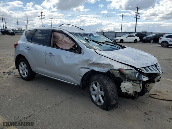 2009 Nissan Murano SL with VIN JN8AZ18W19W142400, listed as a Copart auction lot 51683385 with 0 mi miles and Salvage Title. Bid and sale history available at carsss.com. Image 4.