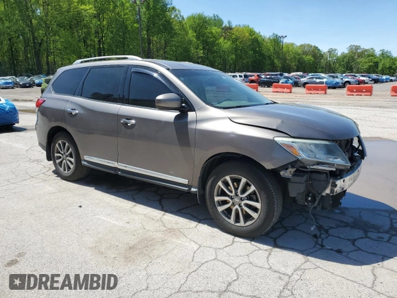 2014 Nissan Pathfinder S z VIN 5N1AR2MN6EC702417, wystawiony jako Copart lot #55015915 z przebiegiem 170 435 mil mil oraz Szkoda całkowita • Salvage title. Historia ofert i sprzedaży dostępna na DreamBid. Obrazek 4.