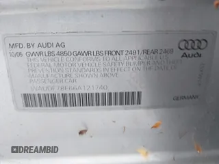 2006 Audi A4 2.0T z VIN WAUDF78E66A121740, wystawiony jako IAAI lot #41692809 z przebiegiem 179 142 mil mil oraz . Historia ofert i sprzedaży dostępna na DreamBid. Obrazek 9.