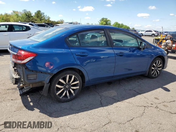 2015 Honda Civic EX-L with VIN 2HGFB2F90FH546468, listed as a Copart auction lot 55102285 with 155,412 mi miles and Salvage Title. Bid and sale history available at DreamBid. Image 3.