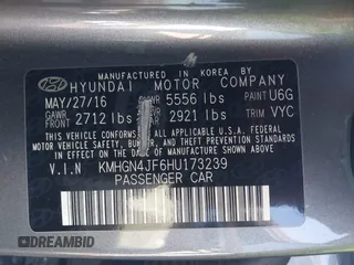 2017 Genesis G80 Ultimate z VIN KMHGN4JF6HU173239, wystawiony jako IAAI lot #41431822 z przebiegiem 140 552 mil mil oraz . Historia ofert i sprzedaży dostępna na DreamBid. Obrazek 9.