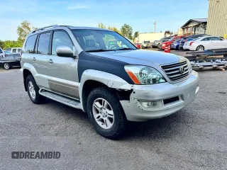 2003 Lexus GX 470 z VIN JTJBT20X130004567, wystawiony jako Copart lot #57682615 z przebiegiem 237 809 mil mil oraz Szkoda całkowita • Salvage title. Historia ofert i sprzedaży dostępna na DreamBid. Obrazek 1.