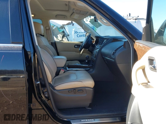 2019 Nissan Armada Platinum with VIN JN8AY2NF9K9351191, listed as a IAAI auction lot 41440180 with 62,721 mi miles and . Bid and sale history available at DreamBid. Image 5.