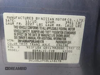 2011 Nissan Sentra SL z VIN 3N1AB6AP5BL648178, wystawiony jako IAAI lot #41491781 z przebiegiem 159 250 mil mil oraz . Historia ofert i sprzedaży dostępna na DreamBid. Obrazek 9.