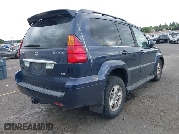 2003 Lexus GX 470 with VIN JTJBT20X130009669, listed as a IAAI auction lot 42196509 with 318,614 mi miles and . Bid and sale history available at DreamBid. Image 4.