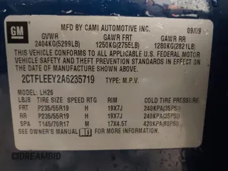 2010 GMC Terrain SLE-2 с VIN 2CTFLEEY2A6235719, выставлен на аукционе IAAI как лот 41391776 с пробегом 195 416 миль миль и . История ставок и продаж доступна на DreamBid. Изображение 9.