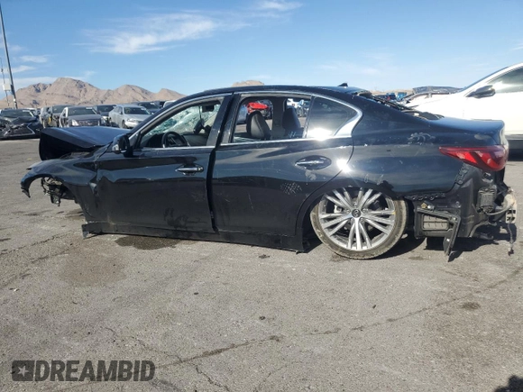 2021 Infiniti Q50 Luxe with VIN JN1EV7BP7MM703722, listed as a Copart auction lot 50768955 with Not provided miles and Salvage title. Bid and sale history available at DreamBid. Image 2.