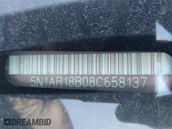 2008 Nissan Pathfinder S z VIN 5N1AR18B08C658137, wystawiony jako IAAI lot #41907576 z przebiegiem 172 586 mil mil oraz . Historia ofert i sprzedaży dostępna na DreamBid. Obrazek 12.