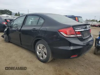 2013 Honda Civic LX with VIN 19XFB2F54DE233976, listed as a Copart auction lot 50965575 with 155,571 mi miles and Salvage Title. Bid and sale history available at DreamBid. Image 2.