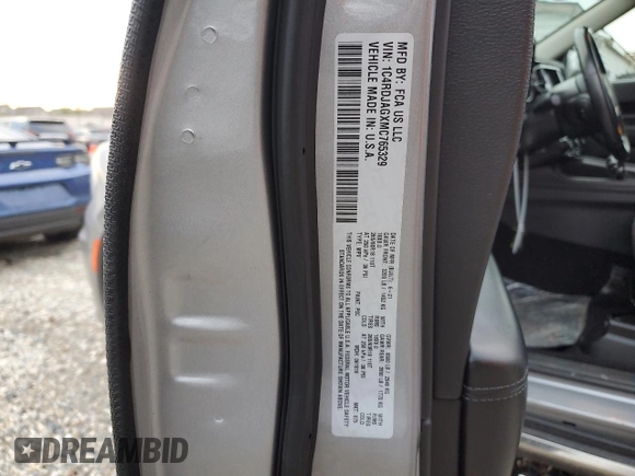 2021 Dodge Durango SXT Plus with VIN 1C4RDJAGXMC765329, listed as a Copart auction lot 82186314 with 66,852 mi miles and Salvage title. Bid and sale history available at DreamBid. Image 13.
