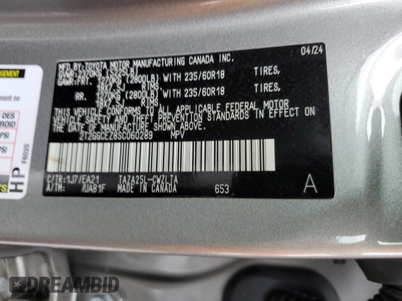 2025 Lexus NX 350 Premium with VIN 2T2GGCEZ8SC060289, listed as a Copart auction lot 58434995 with 13,767 mi miles and Salvage title. Bid and sale history available at DreamBid. Image 13.