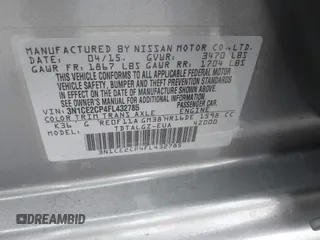 2015 Nissan Note SV with VIN 3N1CE2CP4FL432785, listed as a IAAI auction lot 41915034 with 6,902 mi miles and . Bid and sale history available at DreamBid. Image 9.
