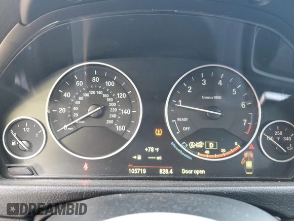 2015 BMW 3 Series 320i xDrive with VIN WBA3C3G53FNT53428, listed as a Copart auction lot 54406035 with 105,719 mi miles and Salvage Title. Bid and sale history available at carsss.com. Image 9.